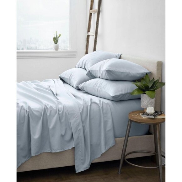 NEW Noble Linens Collection 4-Piece Luxury Ultra Soft Sheet Set Blue Twin XL - Picture 1 of 3